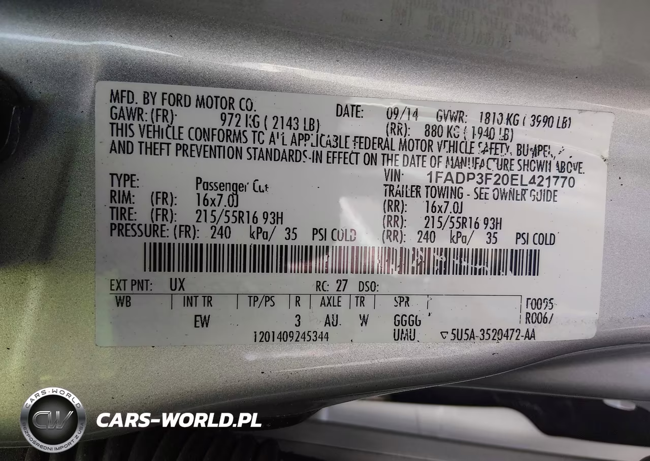 2014 Ford Focus Se VIN:1FADP3F20EL421770 - 9