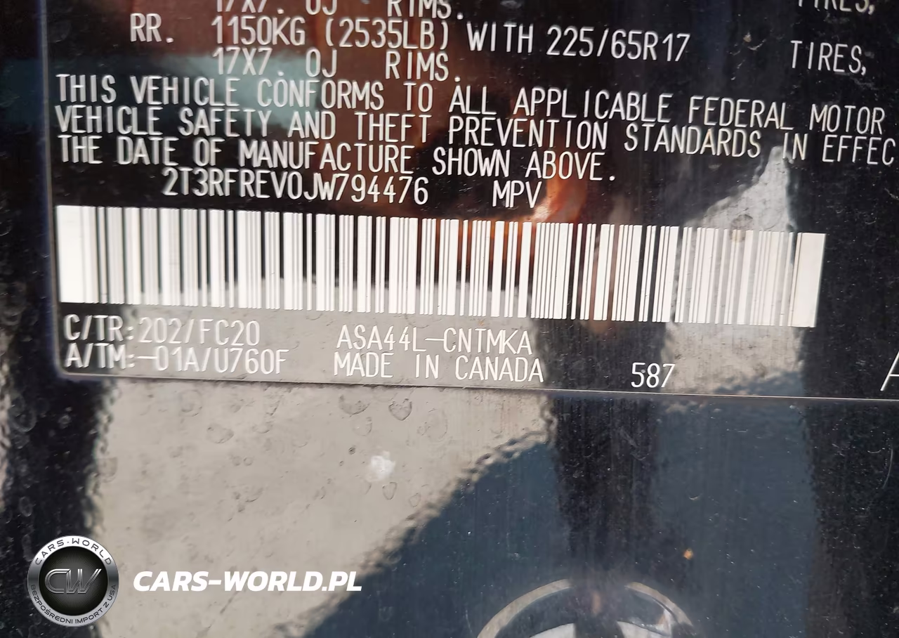 2018 Toyota Rav4 Xle VIN:2T3RFREV0JW794476 - 9