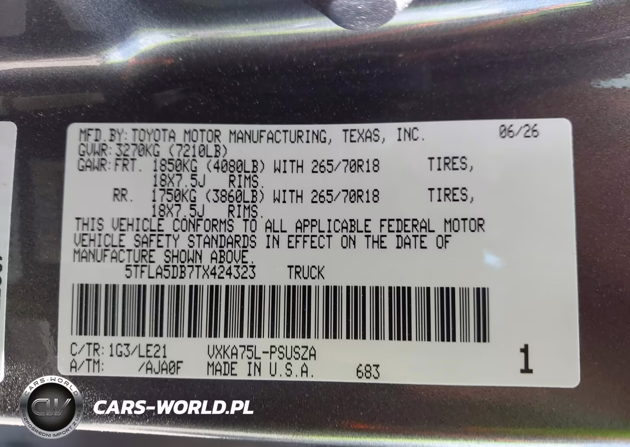2026 Toyota Tundra Sr5 Crewmax 5.5' Bed VIN:5TFLA5DB7TX424323 - 9