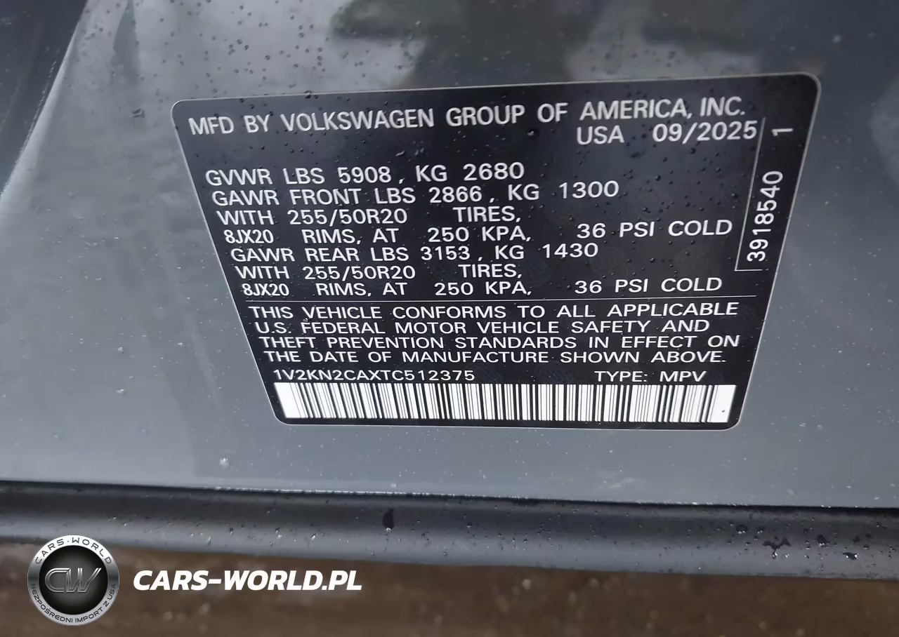 2026 Volkswagen Atlas Se With Technology VIN:1V2KN2CAXTC512375 - 9
