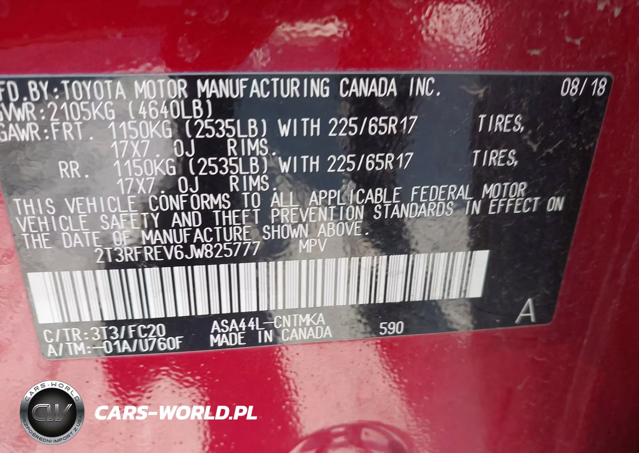 2018 Toyota Rav4 Xle VIN:2T3RFREV6JW825777 - 9
