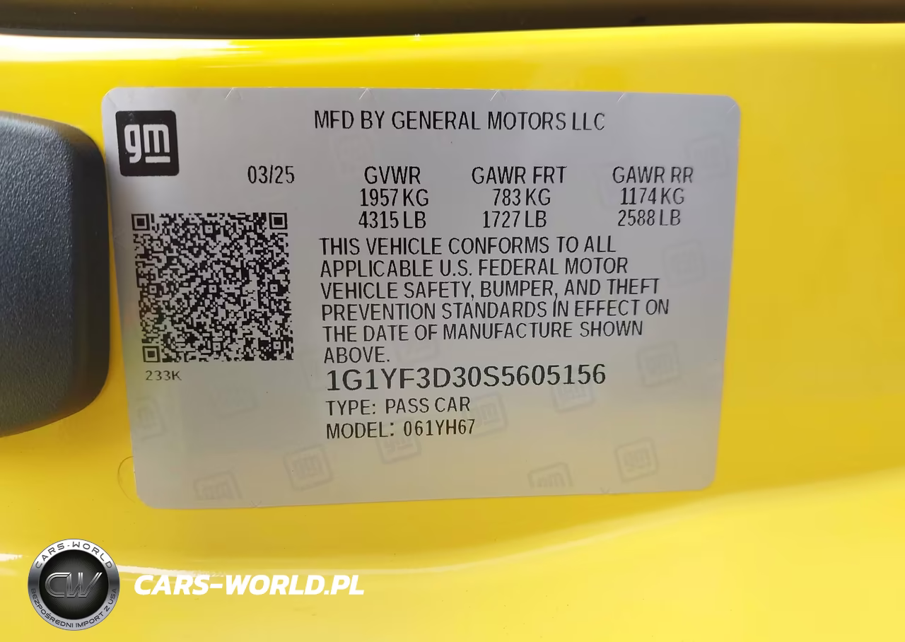 2025 Chevrolet Corvette Z06 Rwd 3Lz VIN:1G1YF3D30S5605156 - 9