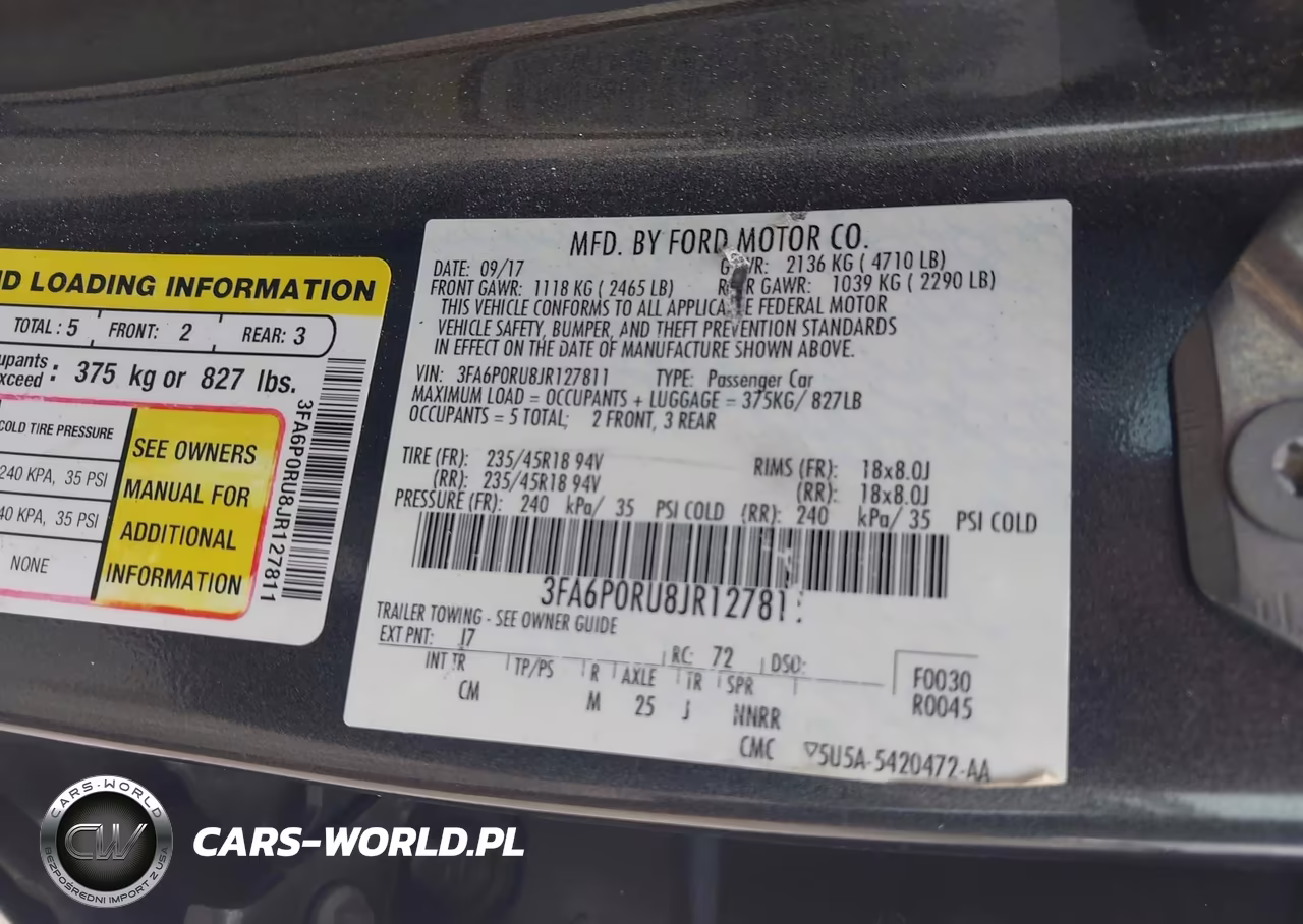 2018 Ford Fusion Hybrid Titanium VIN:3FA6P0RU8JR127811 - 9
