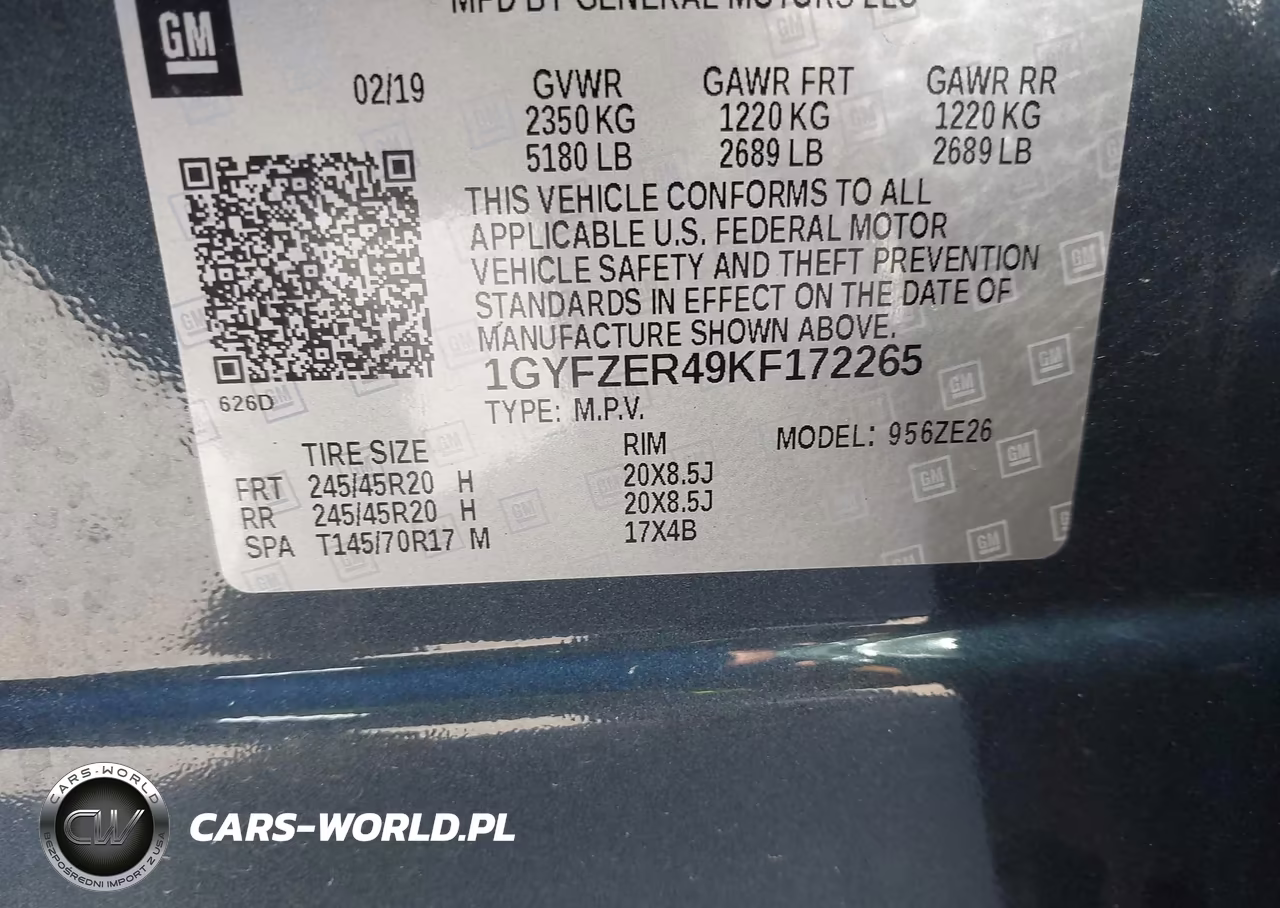 2019 Cadillac Xt4 Sport VIN:1GYFZER49KF172265 - 9