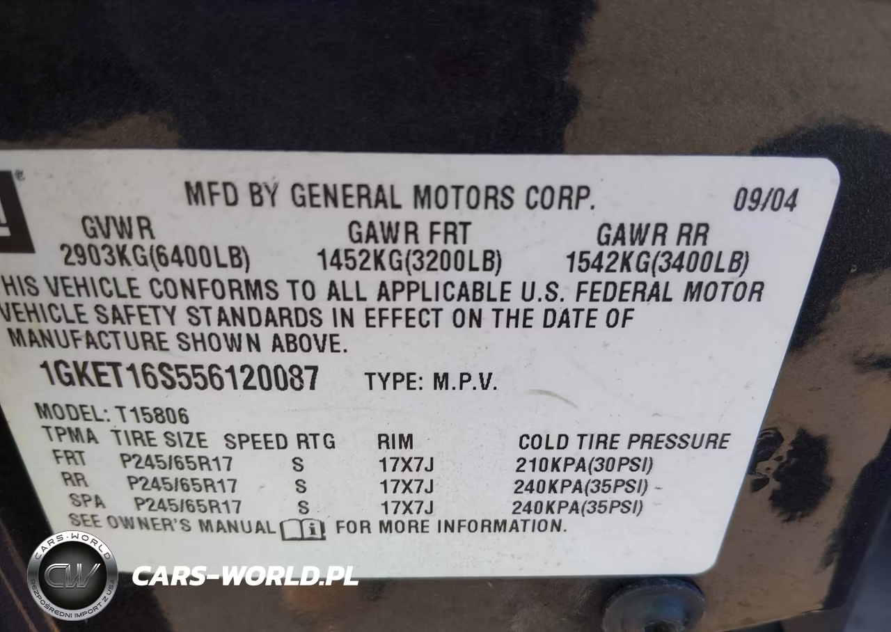 2005 GMC Envoy Xl Sle VIN:1GKET16S556120087 - 9