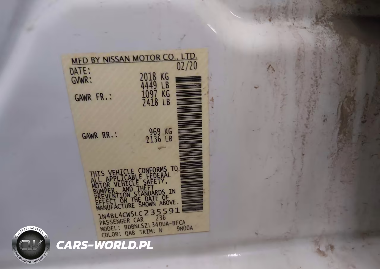 2020 Nissan Altima Sr Intelligent Awd VIN:1N4BL4CW5LC235591 - 9