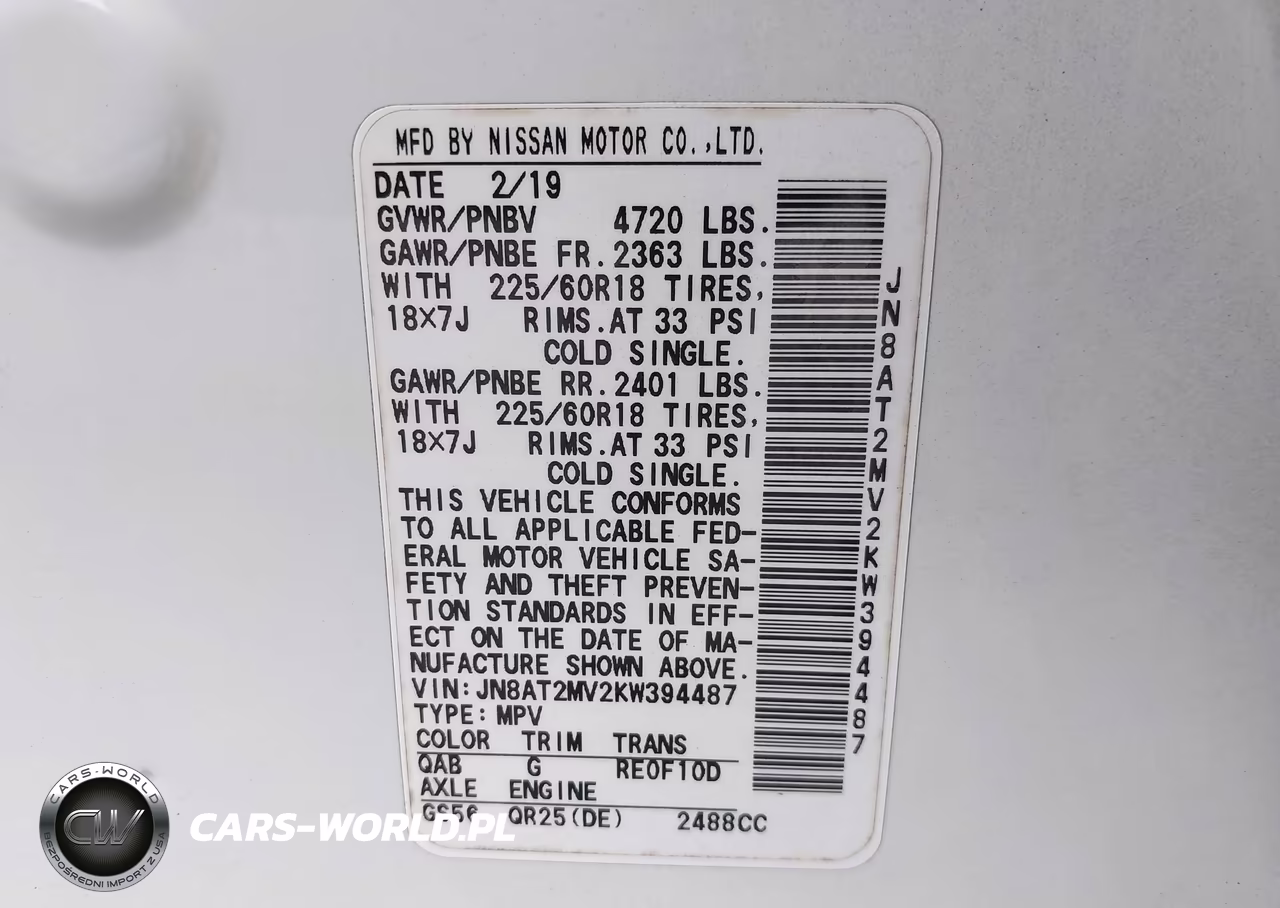 2019 Nissan Rogue Sv VIN:JN8AT2MV2KW394487 - 9