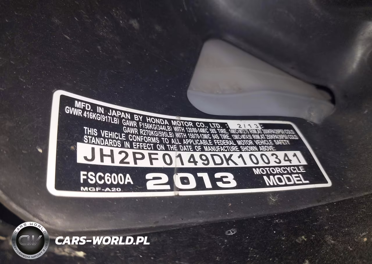 2013 Honda Fsc600 A VIN:JH2PF0149DK100341 - 10