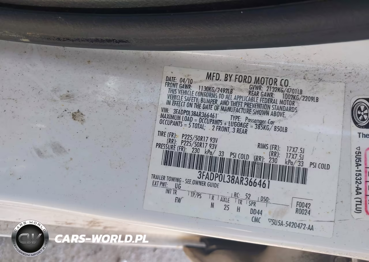 2010 Ford Fusion Hybrid VIN:3FADP0L38AR366461 - 9