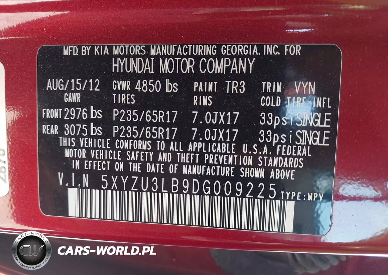 2013 Hyundai Santa Fe Sport VIN:5XYZU3LB9DG009225 - 9
