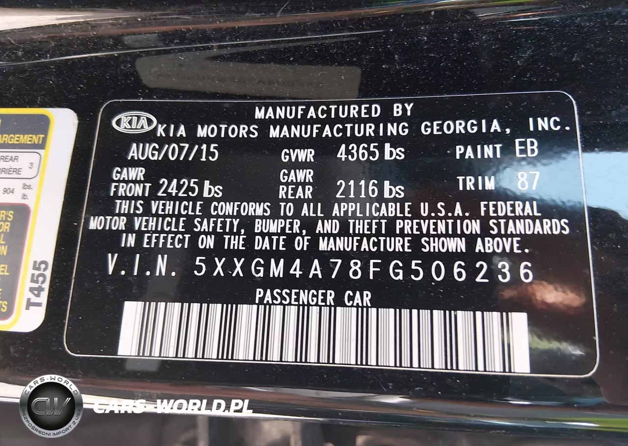 2015 Kia Optima Lx VIN:5XXGM4A78FG506236 - 9