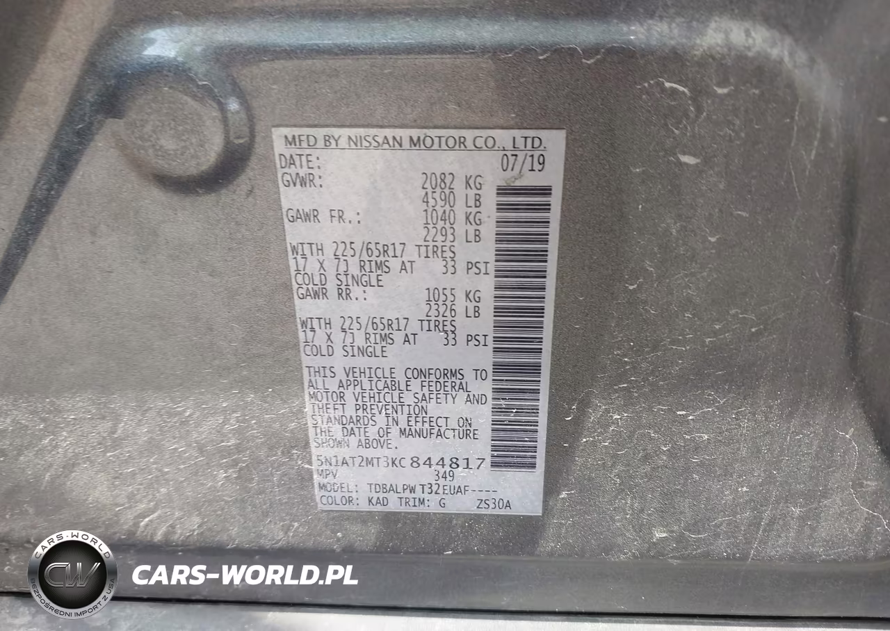 2019 Nissan Rogue S VIN:5N1AT2MT3KC844817 - 9