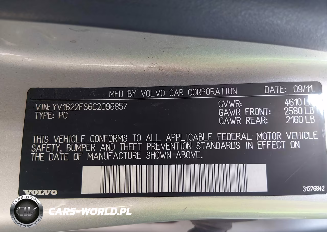 2012 Volvo S60 T5 VIN:YV1622FS6C2096857 - 9