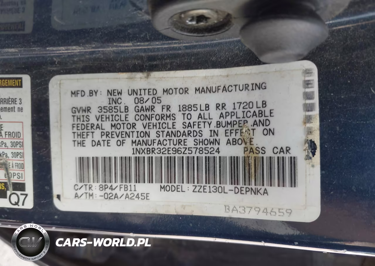 2006 Toyota Corolla Le VIN:1NXBR32E96Z578524 - 9