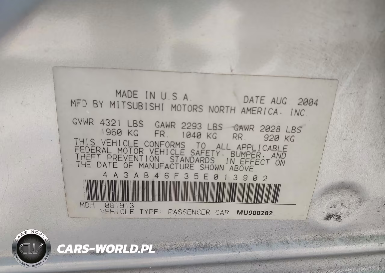 2005 Mitsubishi Galant Es-Se VIN:4A3AB46F35E013902 - 9
