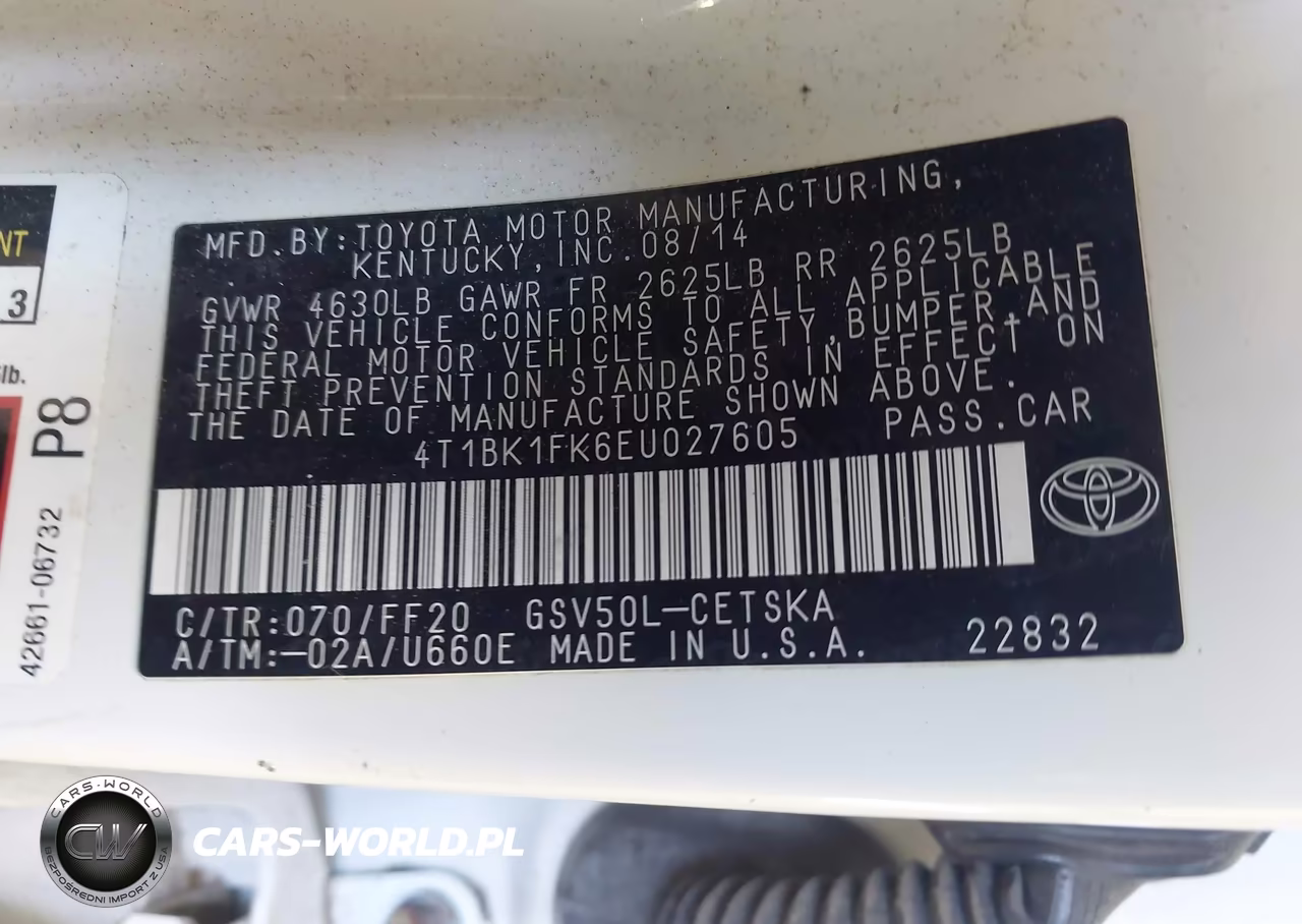 2014 Toyota Camry Se V6 VIN:4T1BK1FK6EU027605 - 9