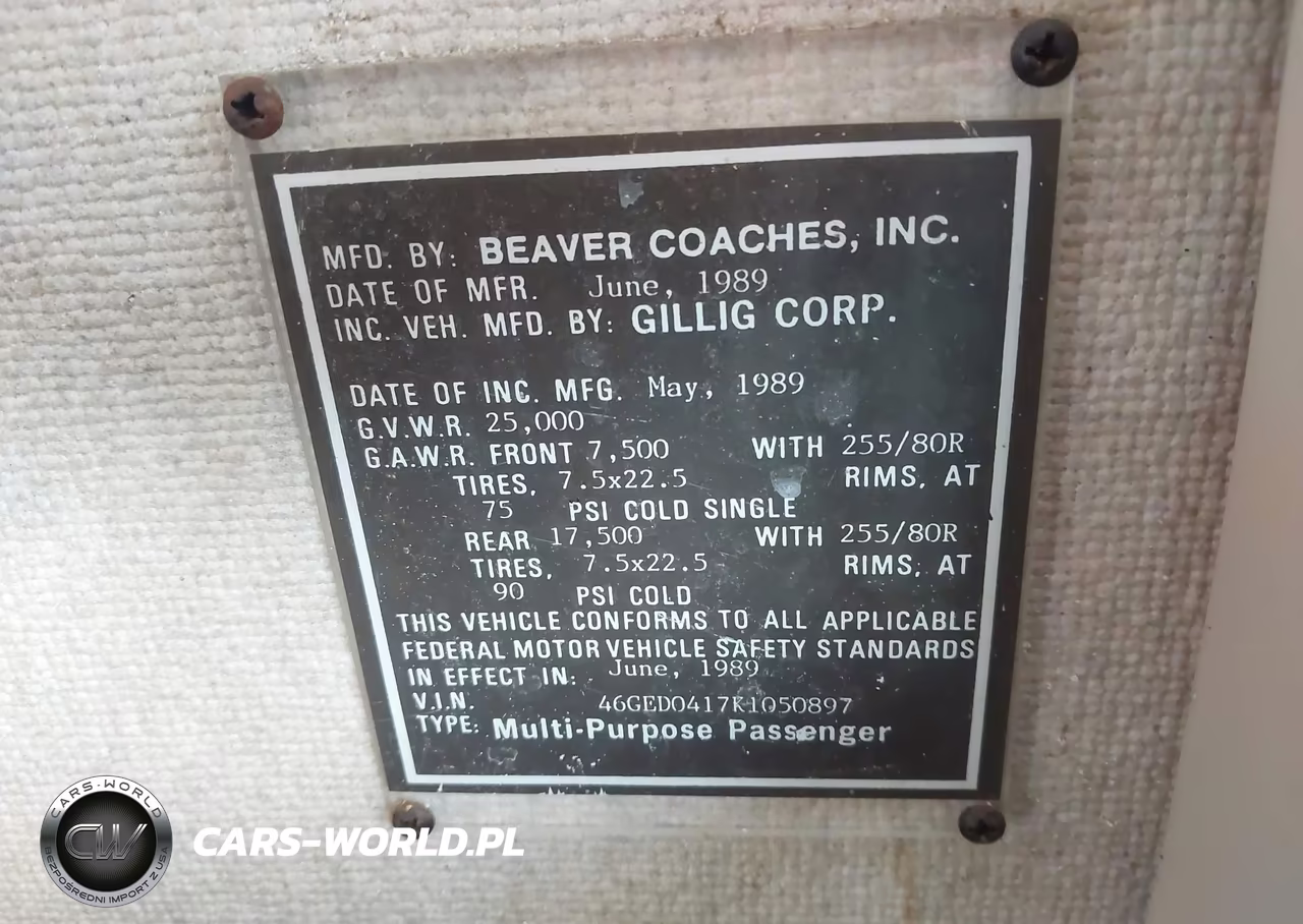1989 Gillig Incomplete Motorhome Chss VIN:46GED0417K1050897 - 9