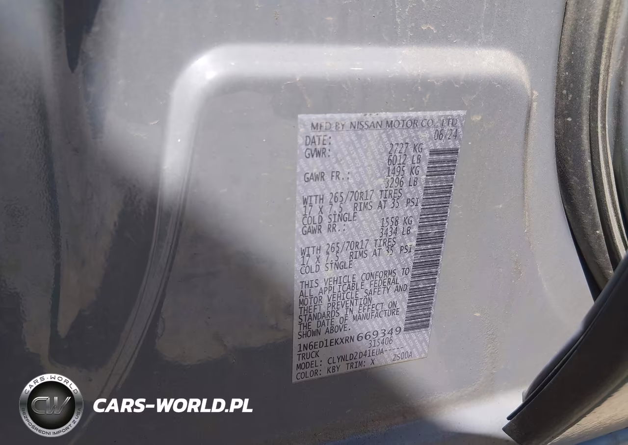 2024 Nissan Frontier Pro-4X 4X4 VIN:1N6ED1EKXRN669349 - 9