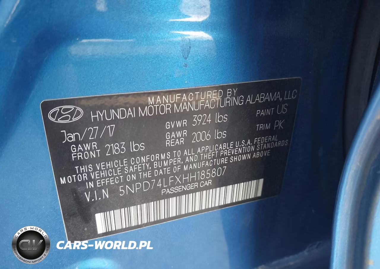 2017 Hyundai Elantra Se VIN:5NPD74LFXHH185807 - 9