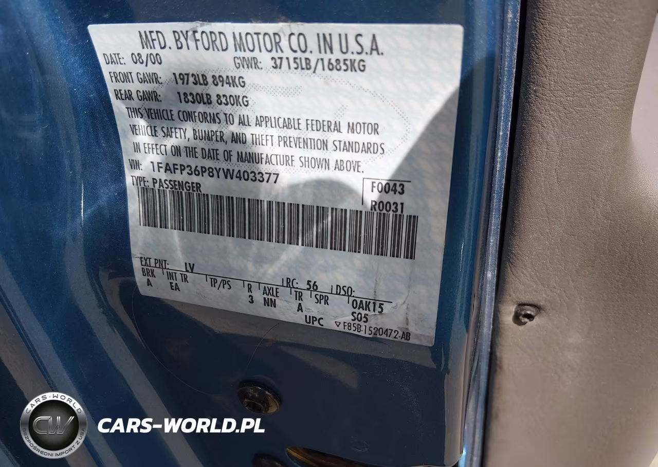 2000 Ford Focus Se-Se Comfort VIN:1FAFP36P8YW403377 - 9