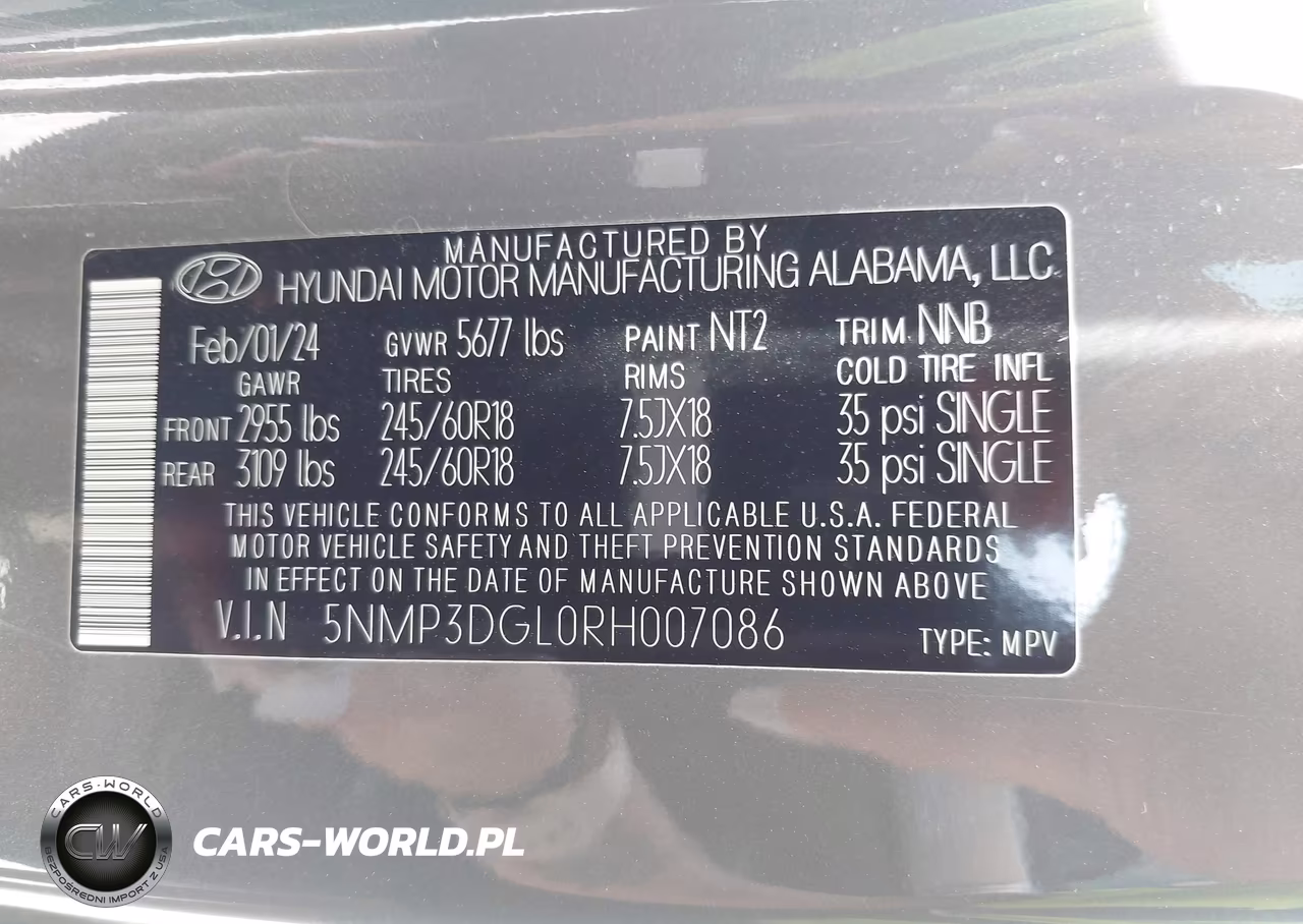 2024 Hyundai Santa Fe Xrt VIN:5NMP3DGL0RH007086 - 9