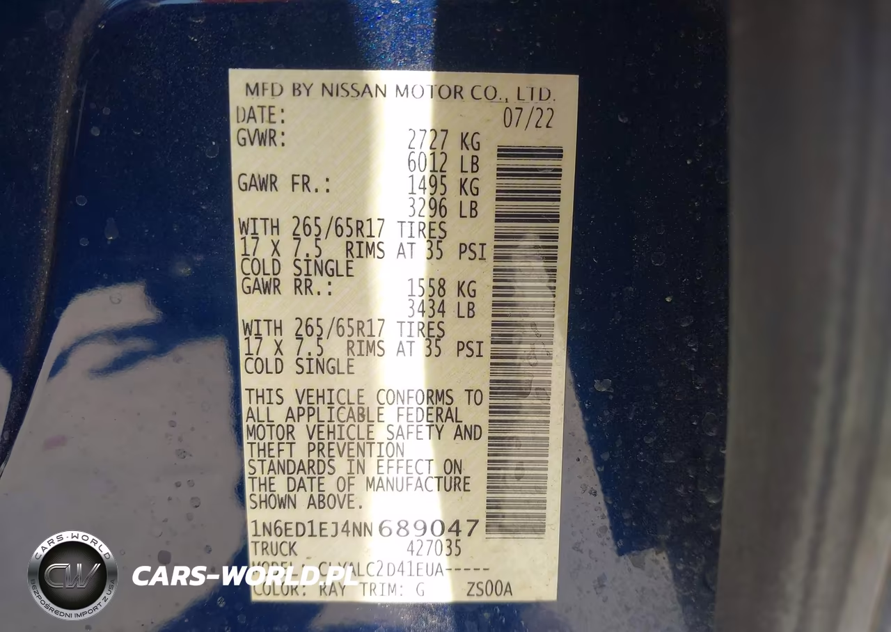 2022 Nissan Frontier Sv 4X2 VIN:1N6ED1EJ4NN689047 - 9