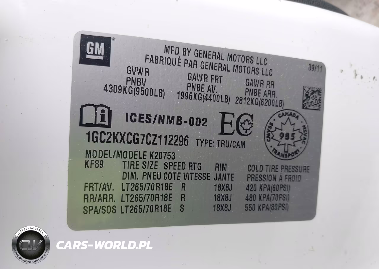 2012 Chevrolet Silverado 2500Hd Lt VIN:1GC2KXCG7CZ112296 - 9