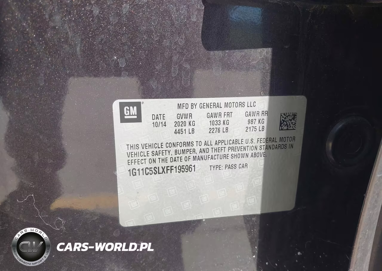 2015 Chevrolet Malibu 1Lt VIN:1G11C5SLXFF195961 - 9