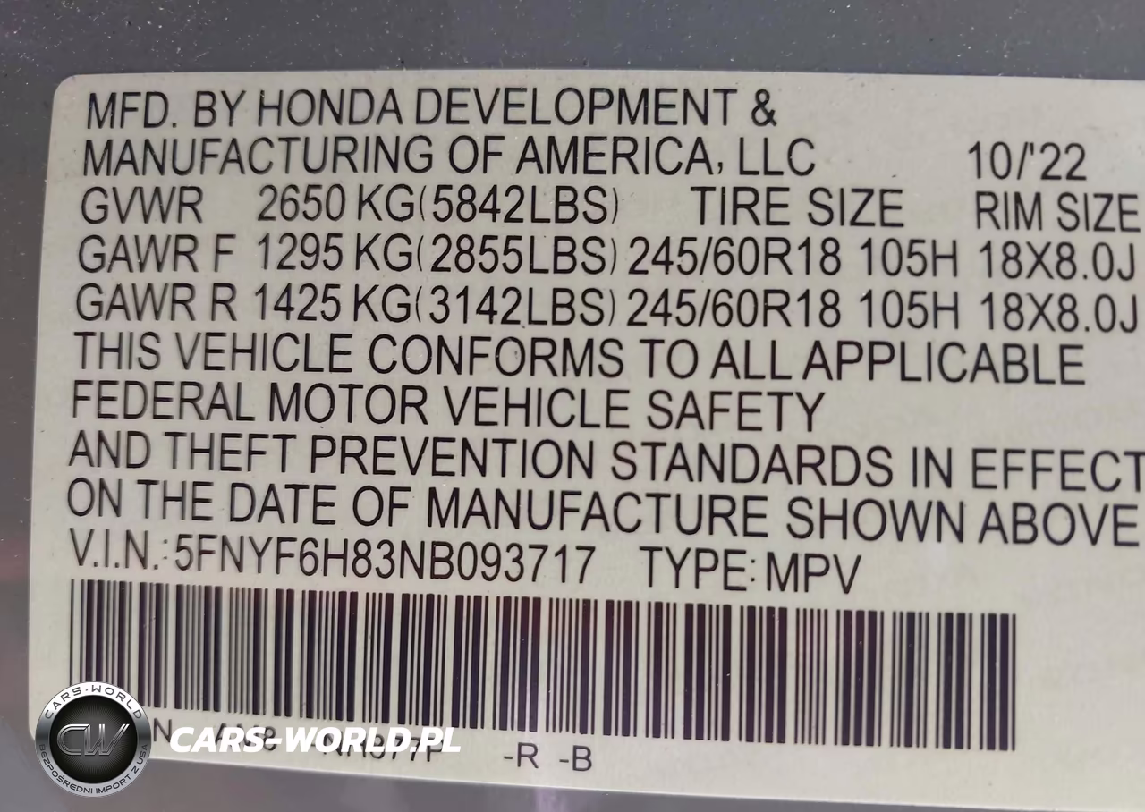 2022 Honda Pilot Awd Trailsport VIN:5FNYF6H83NB093717 - 9