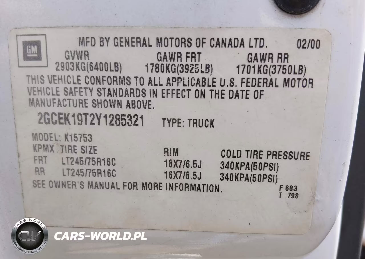 2000 Chevrolet Silverado 1500 Ls VIN:2GCEK19T2Y1285321 - 9
