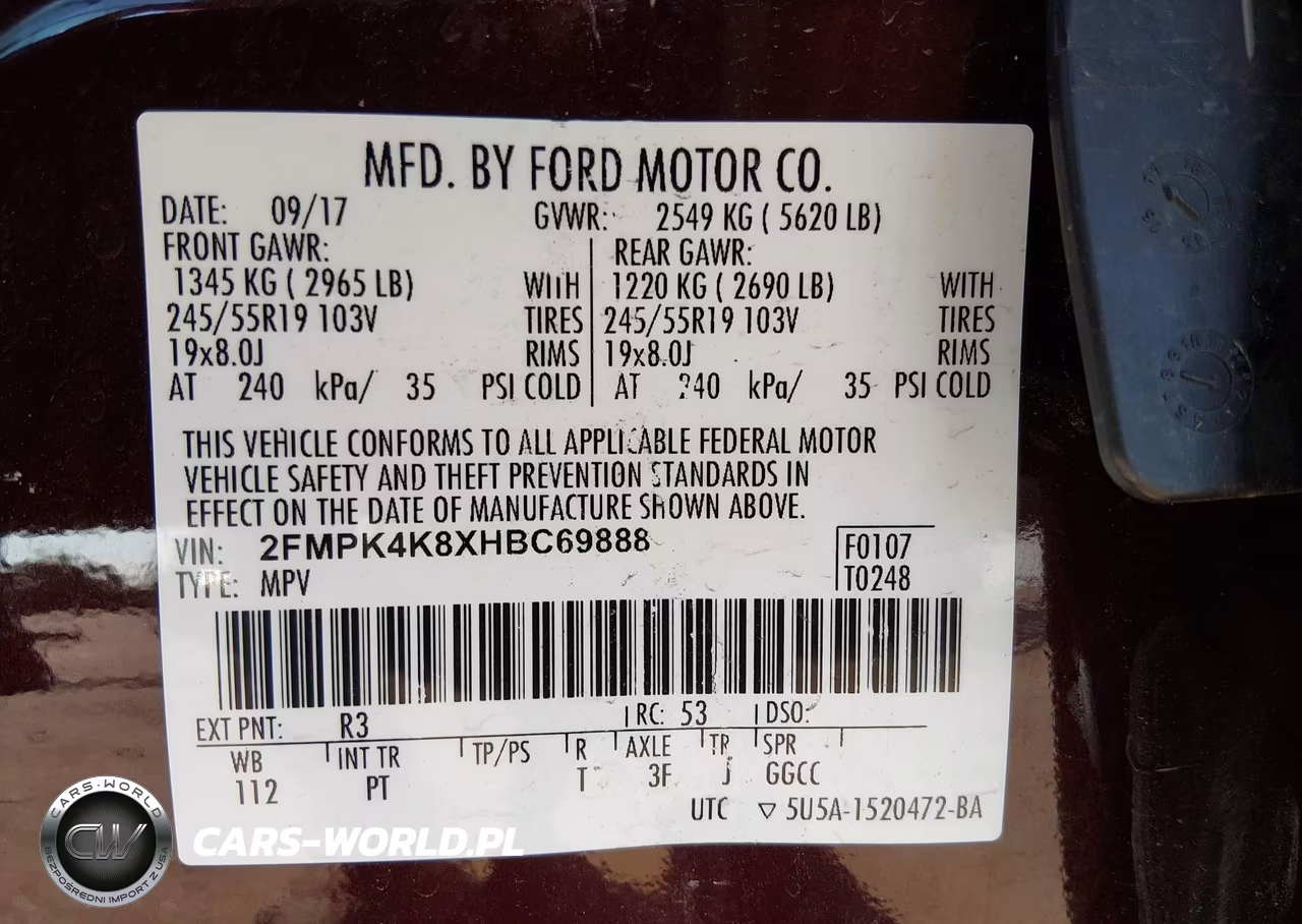 2017 Ford Edge Titanium VIN:2FMPK4K8XHBC69888 - 9