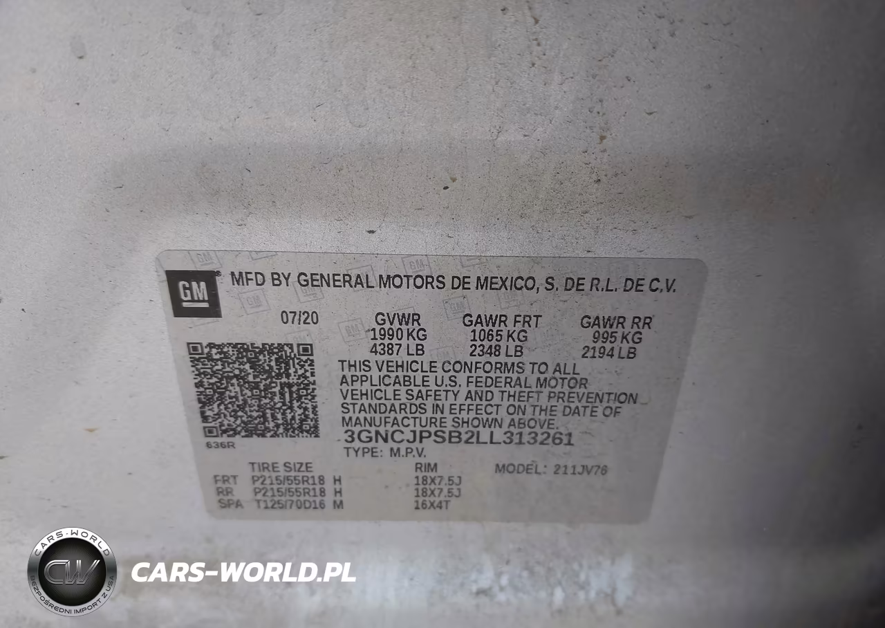 2020 Chevrolet Trax Awd Lt VIN:3GNCJPSB2LL313261 - 9