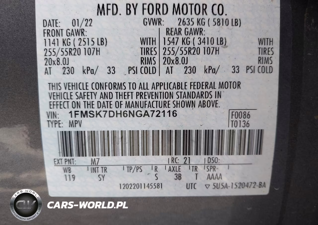 2022 Ford Explorer Xlt VIN:1FMSK7DH6NGA72116 - 9