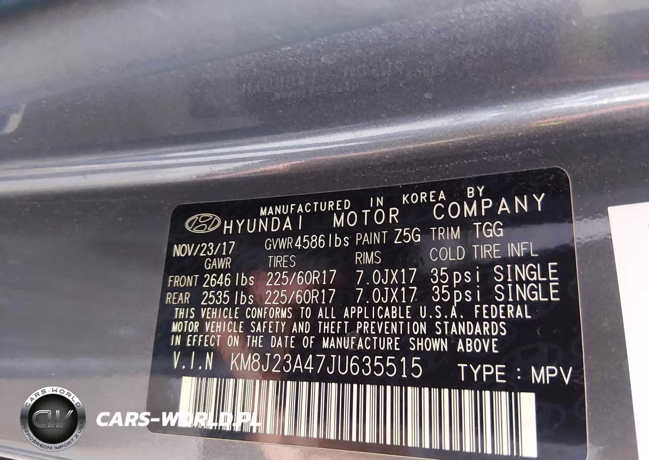 2018 Hyundai Tucson Se VIN:KM8J23A47JU635515 - 9