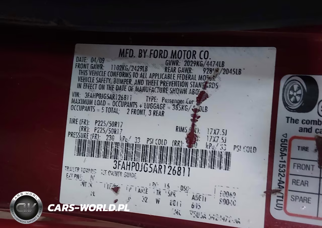 2010 Ford Fusion Sel VIN:3FAHP0JG5AR126811 - 9