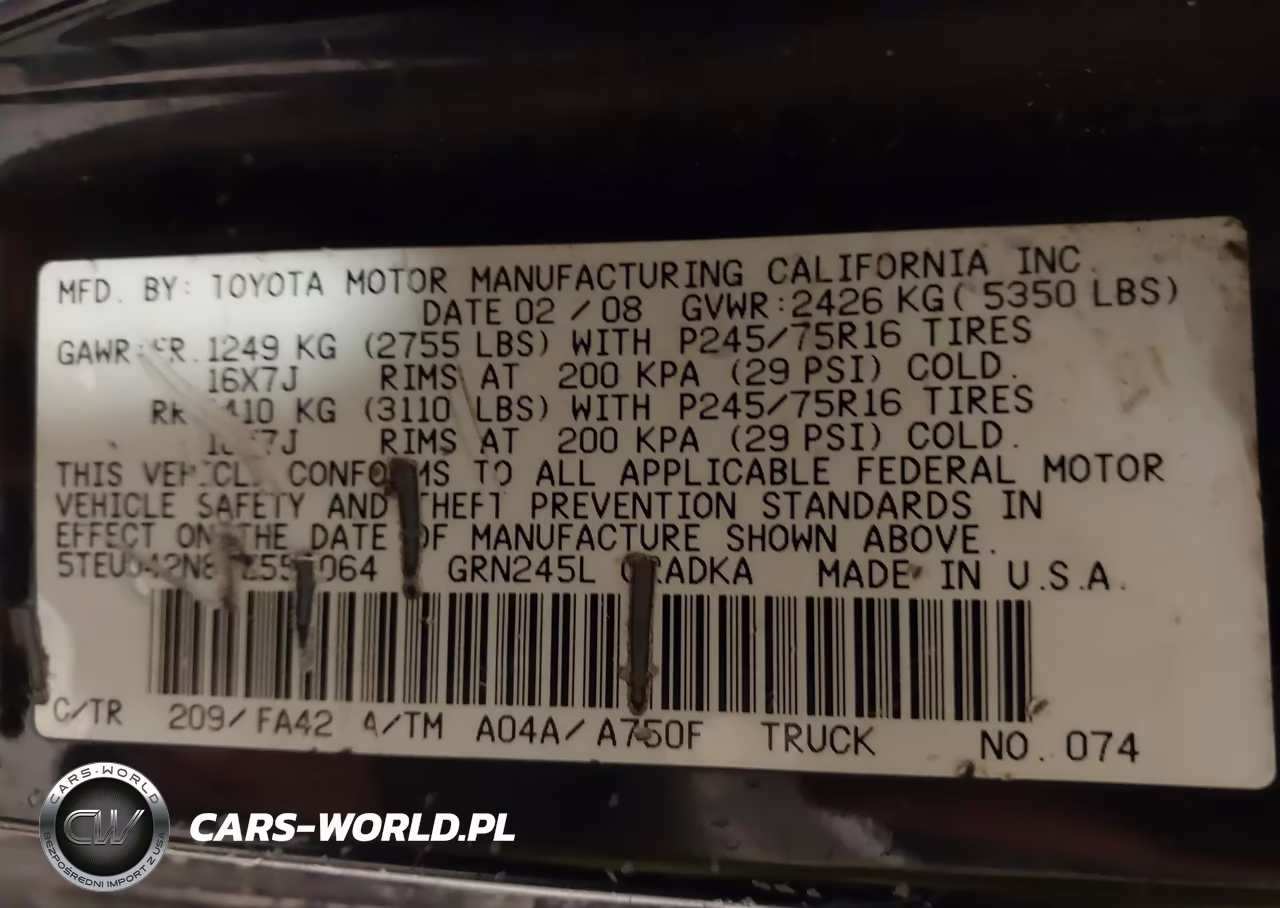 2008 Toyota Tacoma Base V6 VIN:5TEUU42N88Z554064 - 9