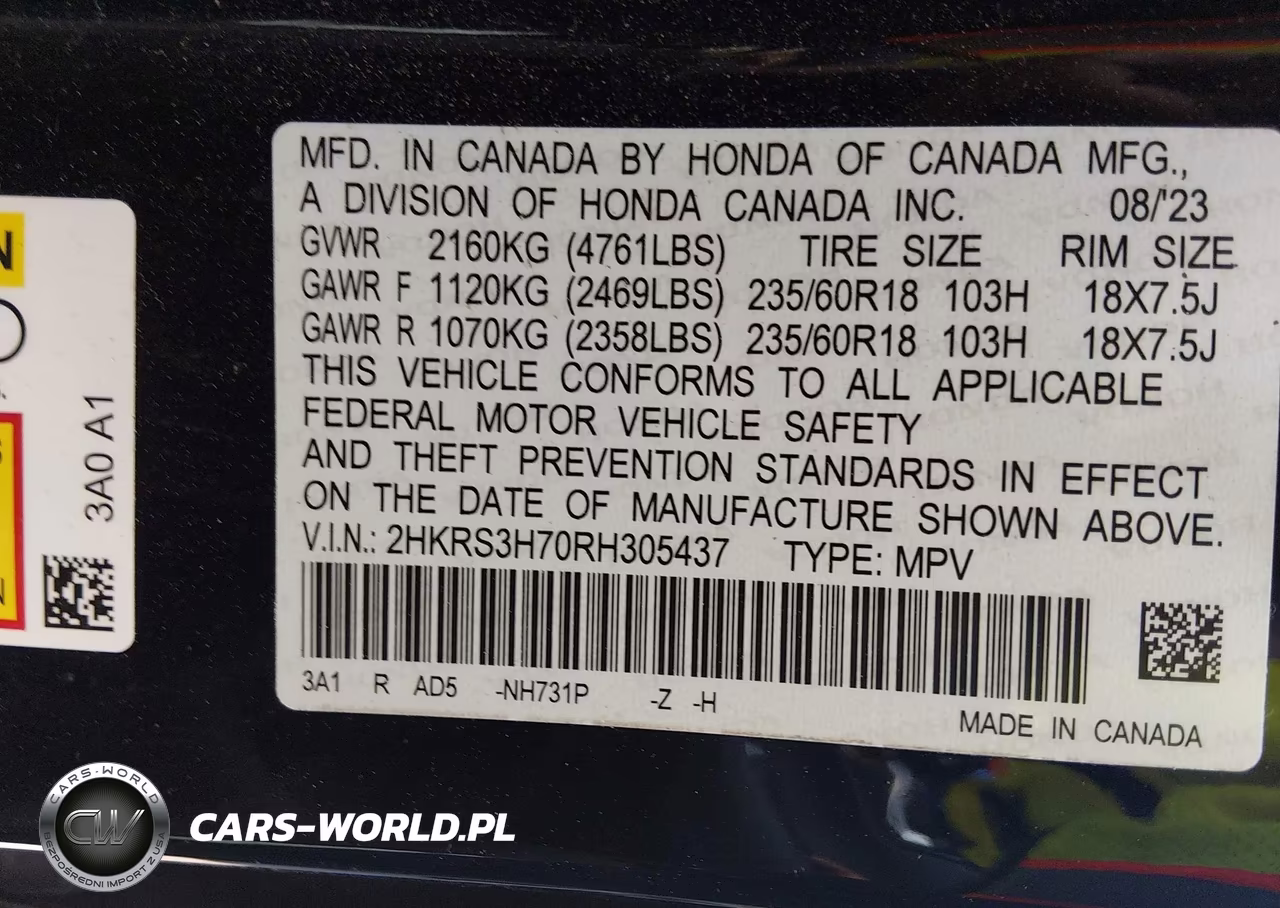 2024 Honda Cr-V Ex-L 2Wd VIN:2HKRS3H70RH305437 - 9