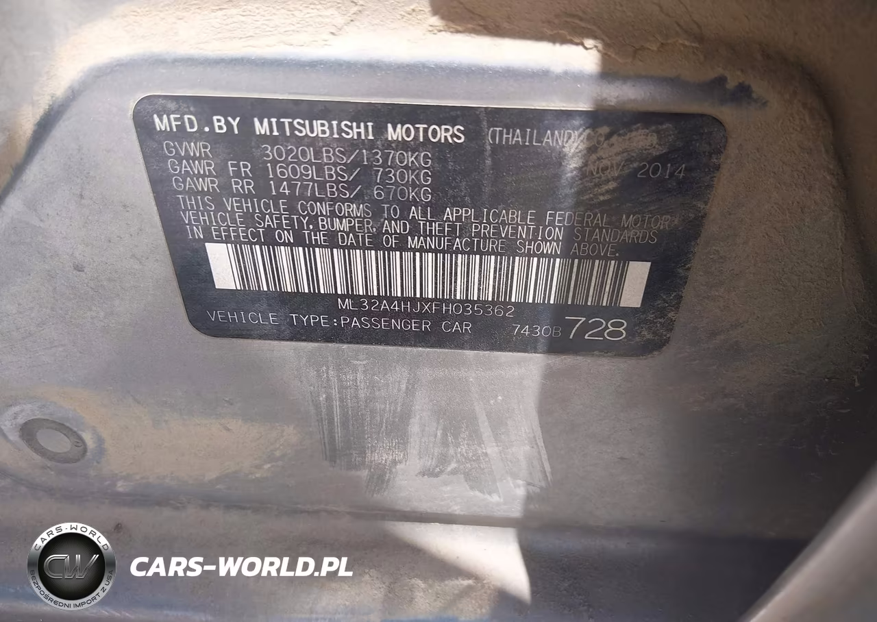 2015 Mitsubishi Mirage Es VIN:ML32A4HJXFH035362 - 9