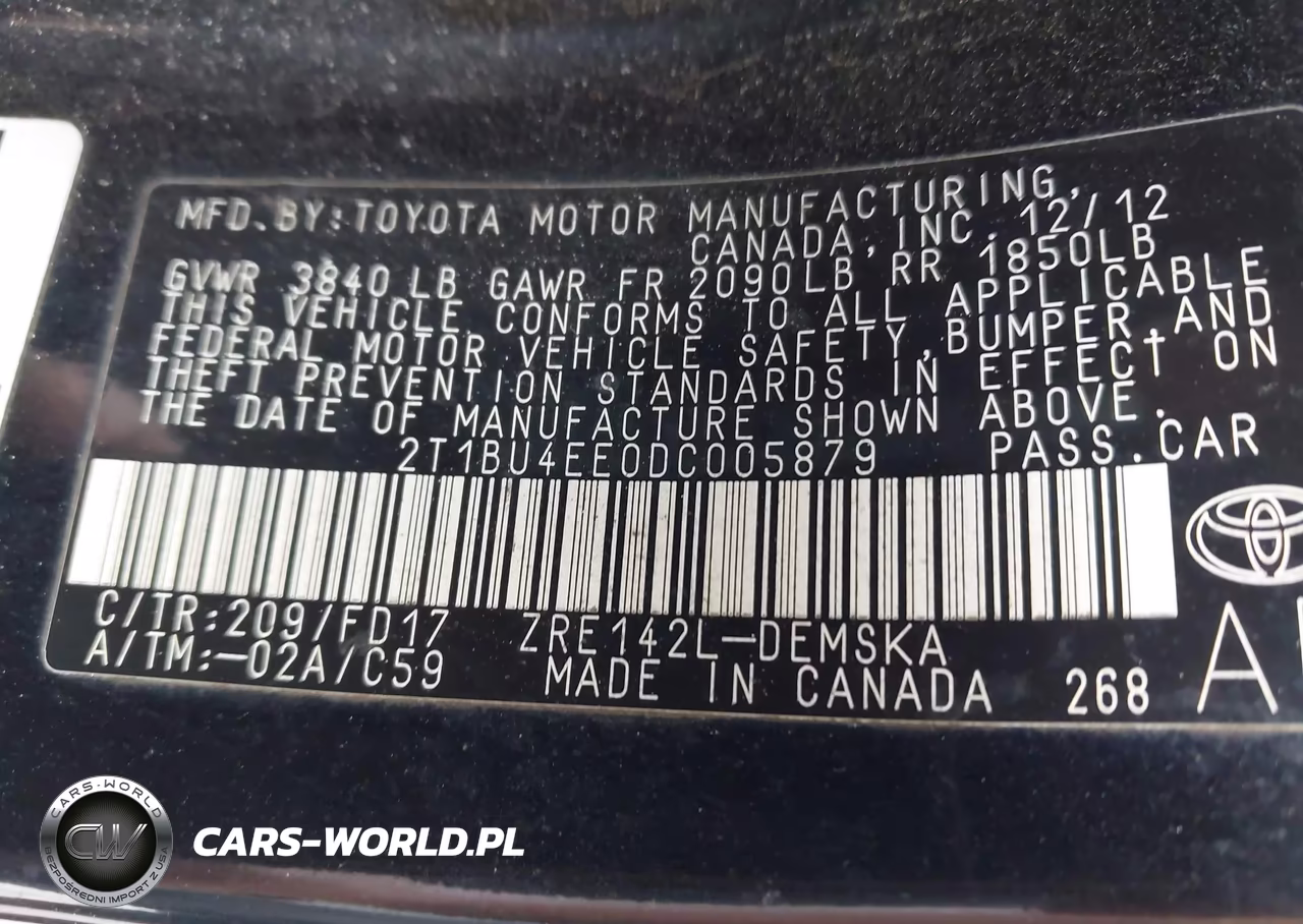 2013 Toyota Corolla S VIN:2T1BU4EE0DC005879 - 9