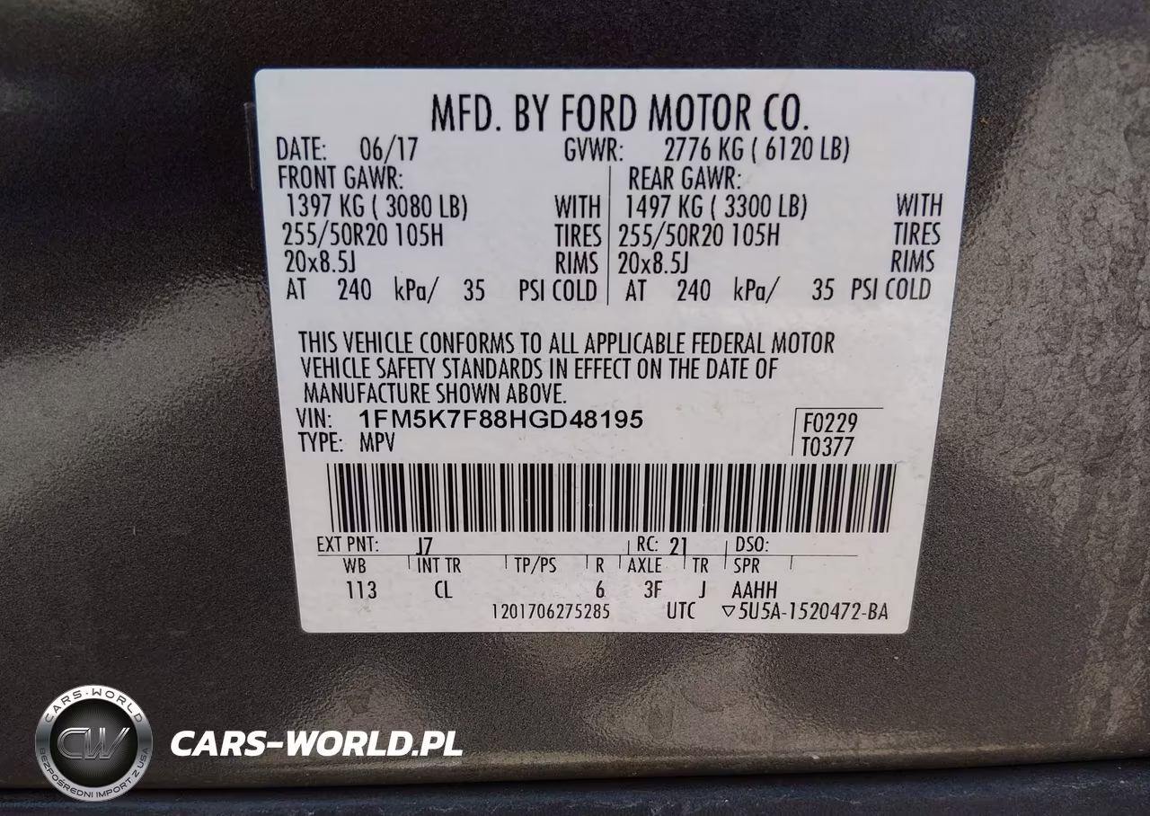 2017 Ford Explorer Limited VIN:1FM5K7F88HGD48195 - 9