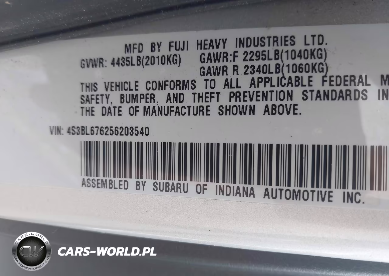 2005 Subaru Legacy 2.5Gt Limited VIN:4S3BL676256203540 - 9