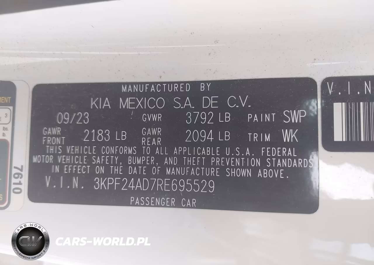 2024 Kia Forte Lxs VIN:3KPF24AD7RE695529 - 9