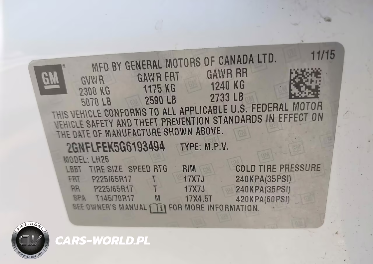 2016 Chevrolet Equinox Lt VIN:2GNFLFEK5G6193494 - 9