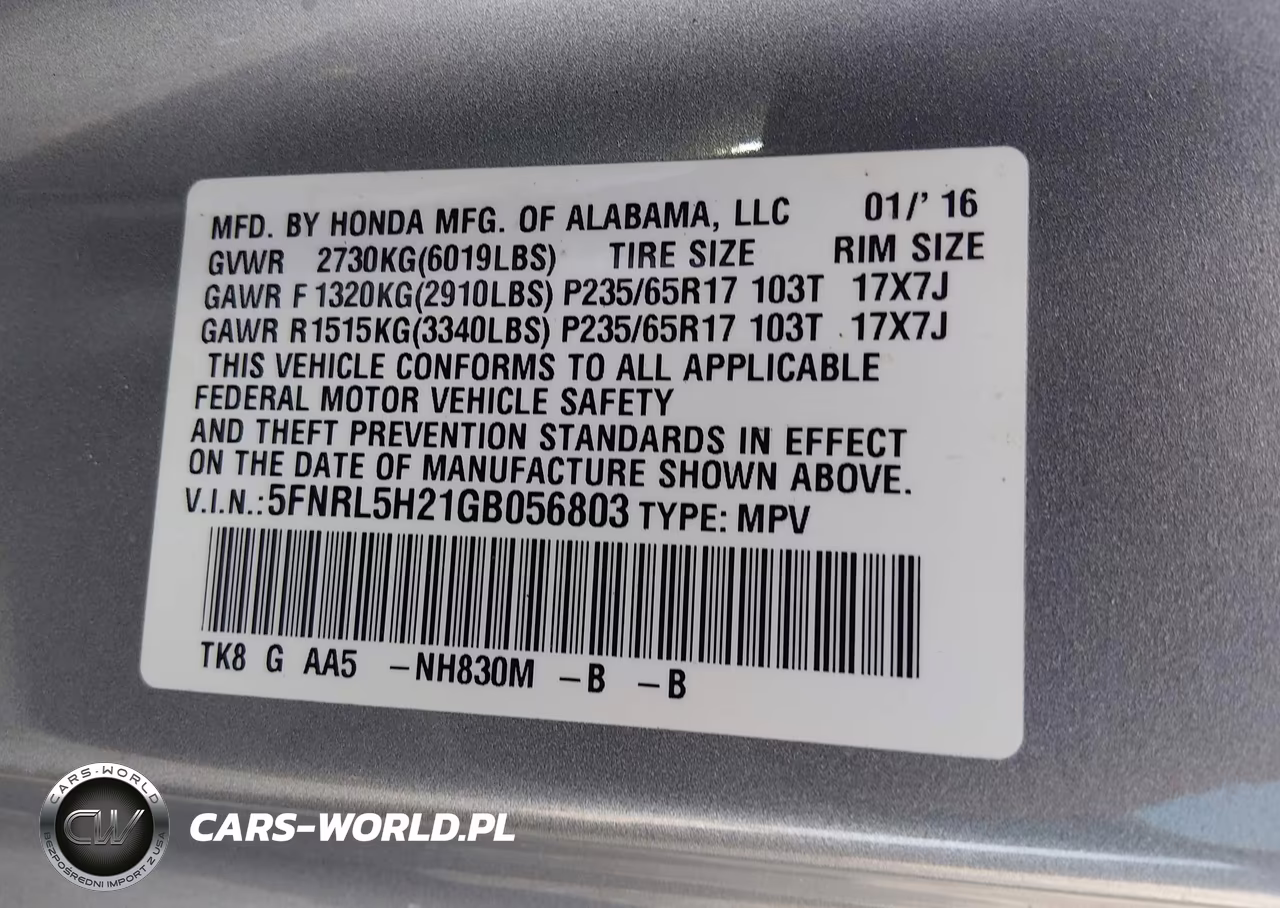 2016 Honda Odyssey Lx VIN:5FNRL5H21GB056803 - 9