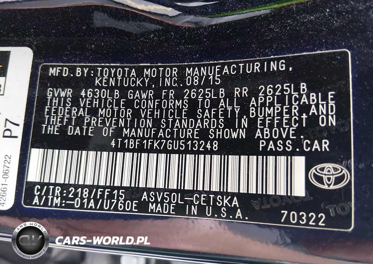 2016 Toyota Camry Se VIN:4T1BF1FK7GU513248 - 9
