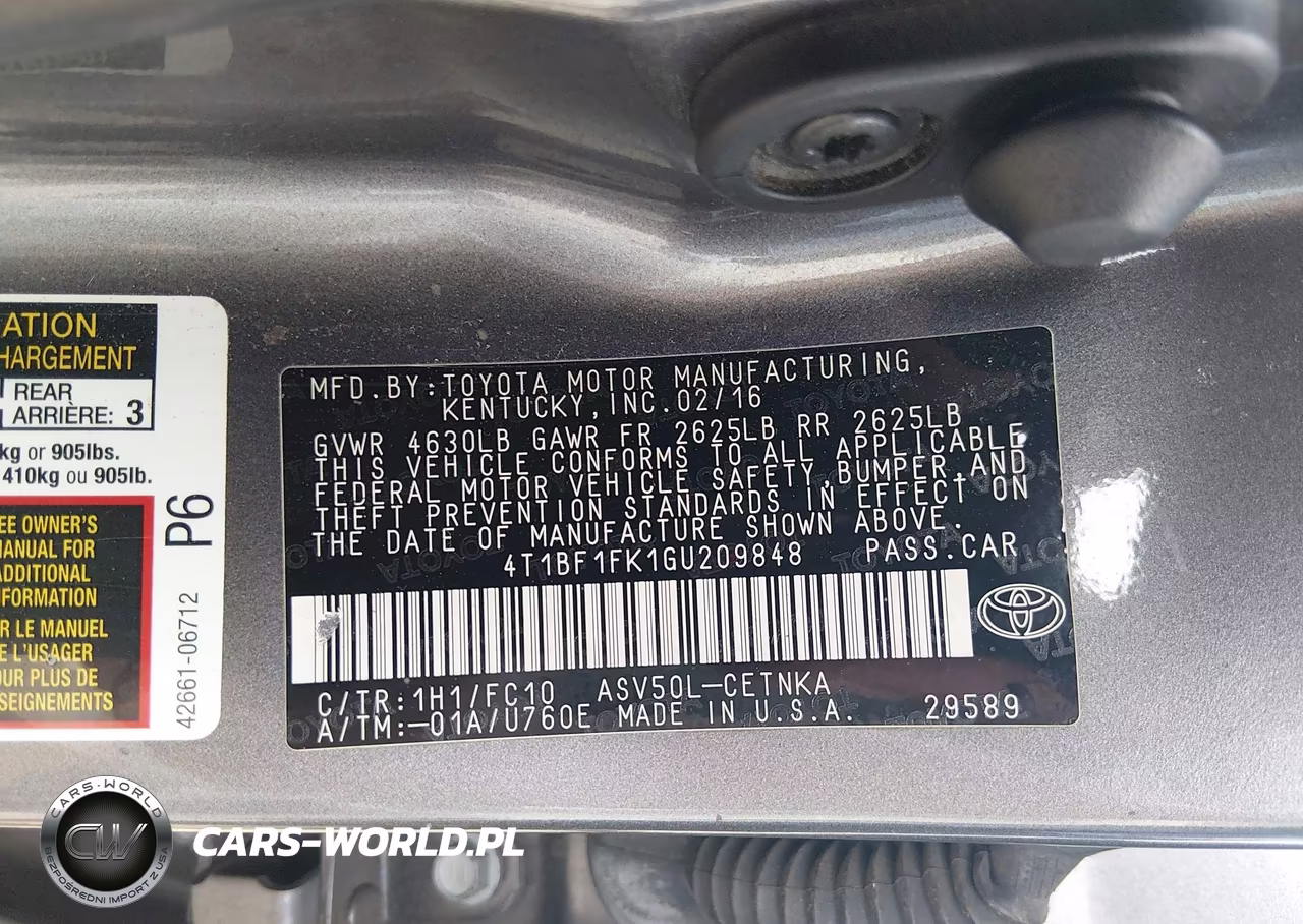 2016 Toyota Camry Le VIN:4T1BF1FK1GU209848 - 9