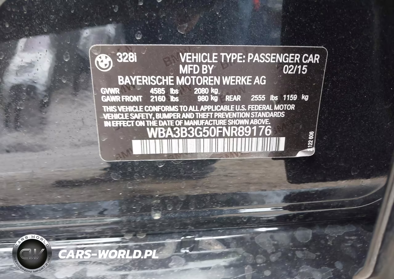 2015 BMW 328I xDrive VIN:WBA3B3G50FNR89176 - 9