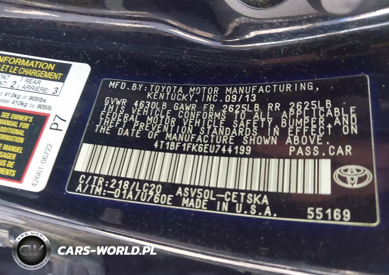 2014 Toyota Camry Se VIN:4T1BF1FK6EU744199 - 9