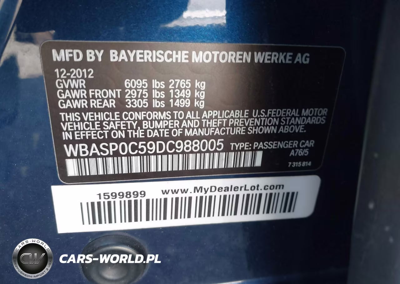 2013 BMW 550I Gran Turismo xDrive VIN:WBASP0C59DC988005 - 9