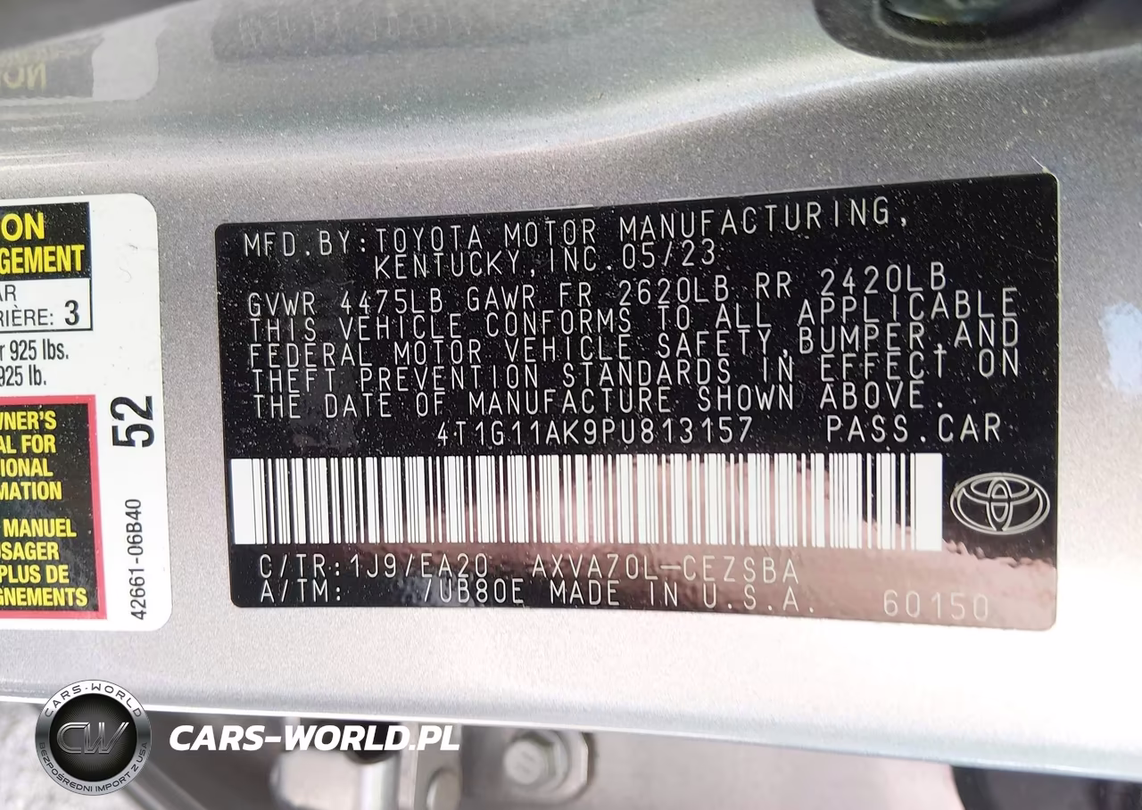 2023 Toyota Camry Se VIN:4T1G11AK9PU813157 - 9
